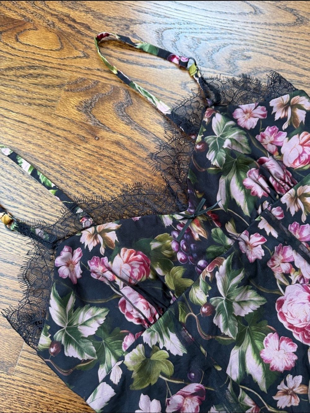 New Anthropologie Floral Fruit Mesh Dress Size M - Picture 6 of 9